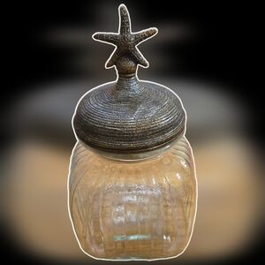 Nautical Textured Glass with Star Lid